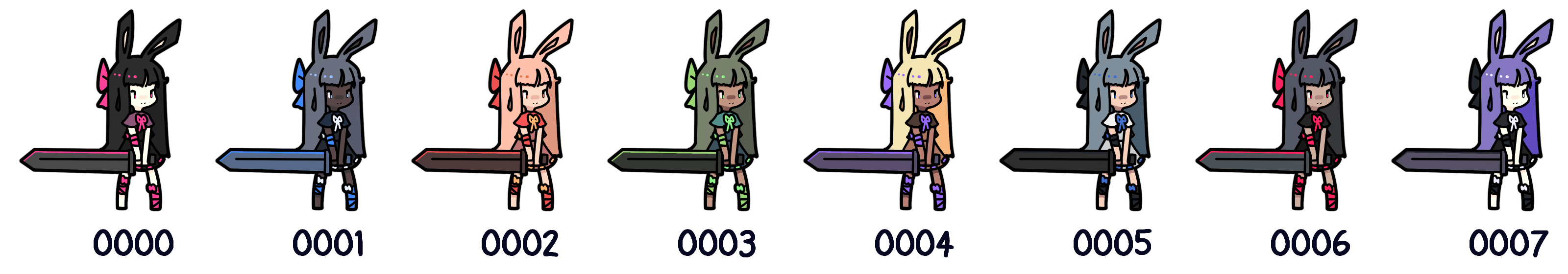 Heavyblade Rabbit palettes